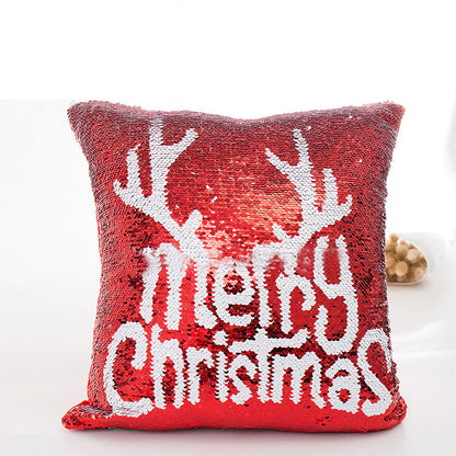 Stylish Christmas Double-Sided Sequin Pillow Cover
