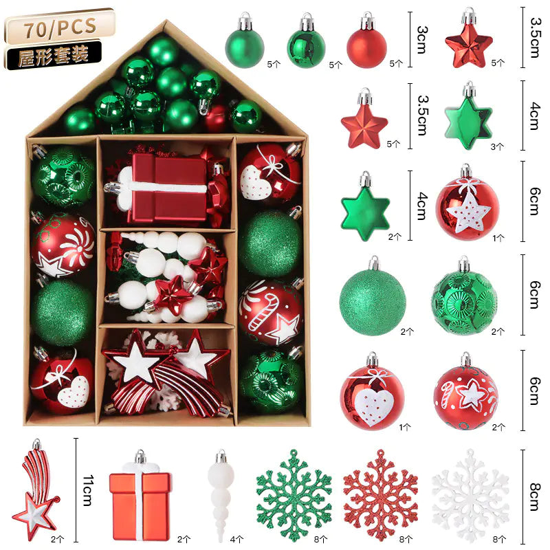 Cross-Border Christmas Tree Ornament Ball Set For Home Decor