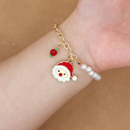 Christmas Bracelet With Snowman, Elk, and Snowflakes