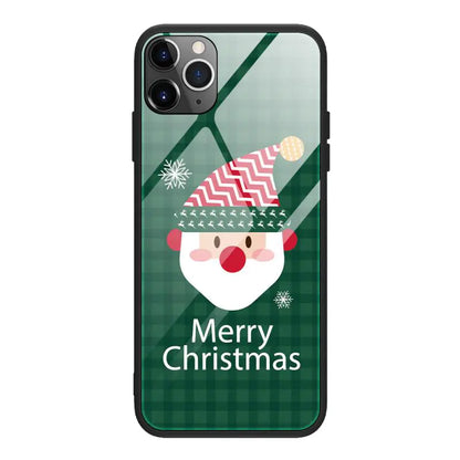 Tempered Glass Christmas iPhone Case Protective Cover