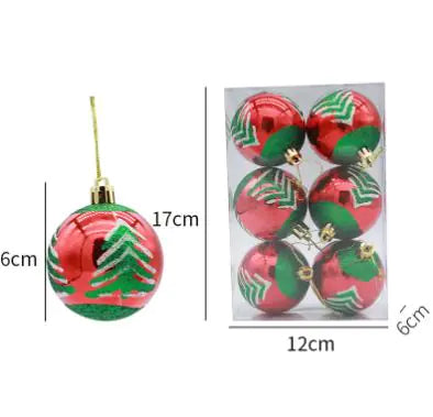 Glitter Christmas Ball Ornament Six Pack For Home Decor