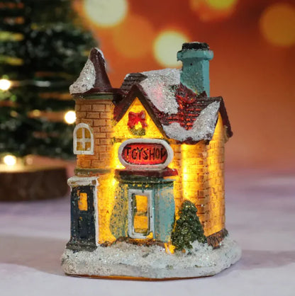 Classic Christmas House Village Style Light Decoration For Home Decor