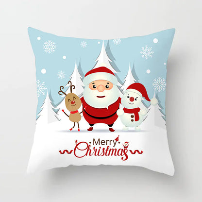 Christmas Snowflake Print Polyester Pillowcase For Home Decor