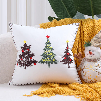 Christmas Tree Gold Foil Deer Cushion Cover For Home Decor