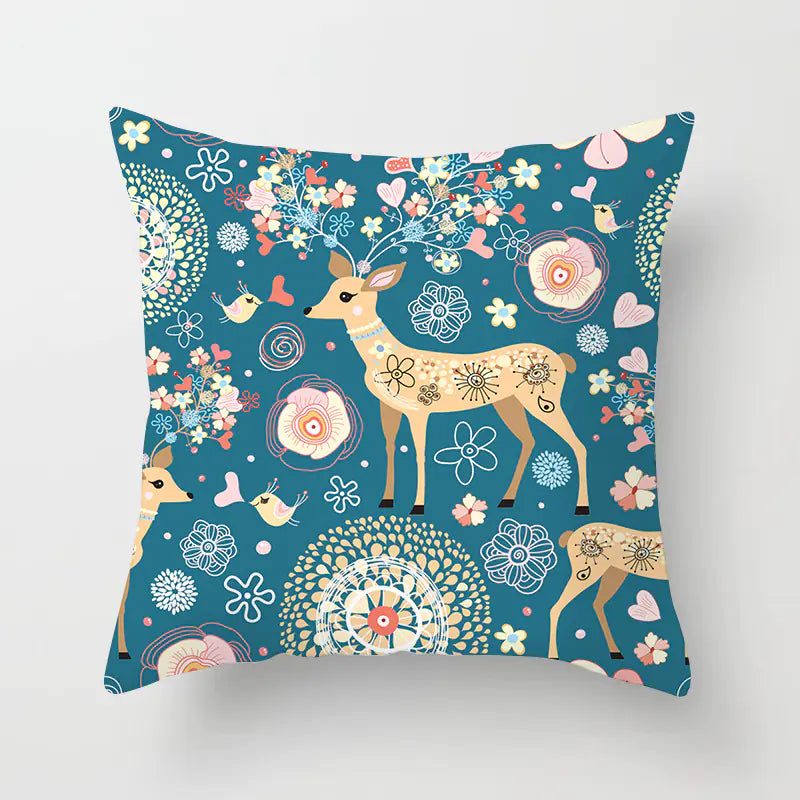 Christmas Snowflake Print Polyester Pillowcase For Home Decor