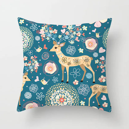 Christmas Snowflake Print Polyester Pillowcase For Home Decor