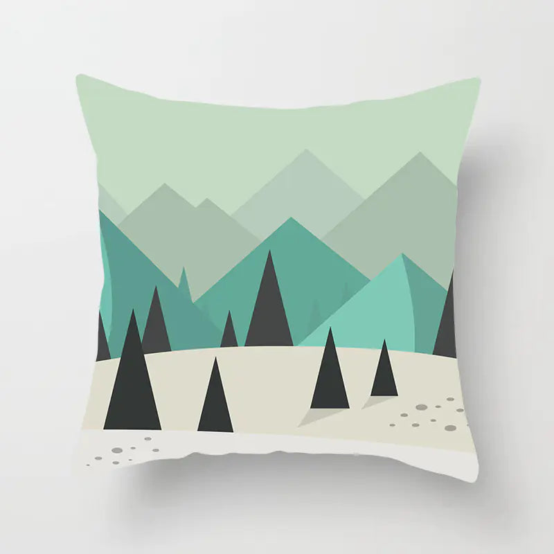 Christmas Snowflake Print Polyester Pillowcase For Home Decor