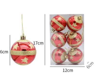 Glitter Christmas Ball Ornament Six Pack For Home Decor
