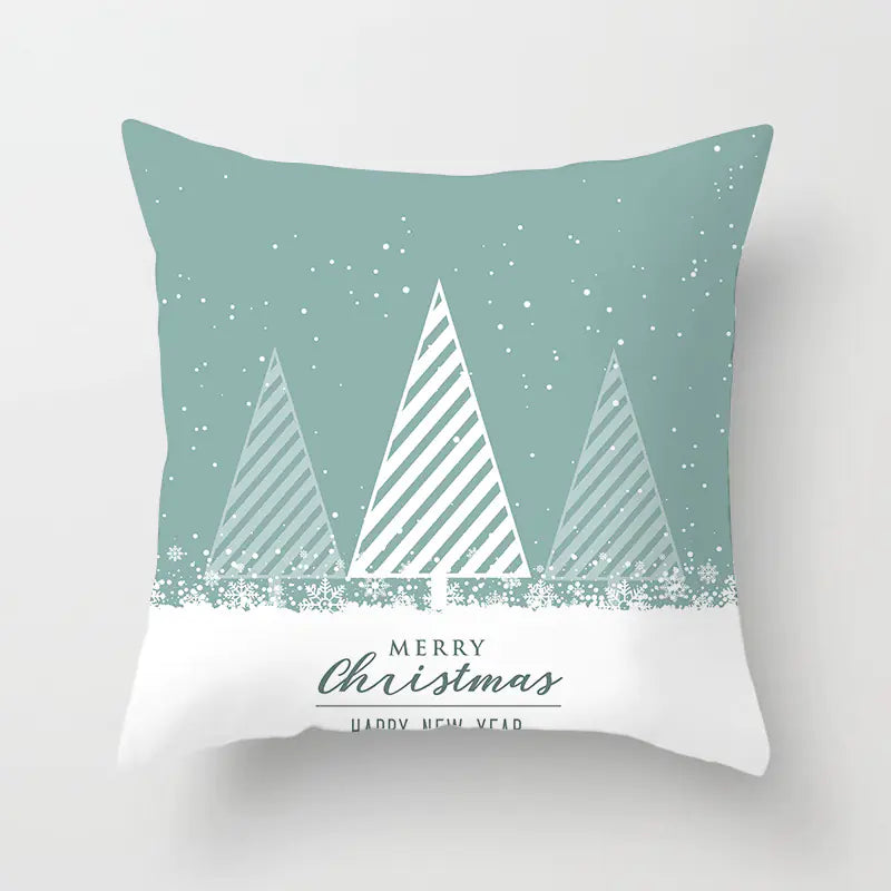 Christmas Snowflake Print Polyester Pillowcase For Home Decor