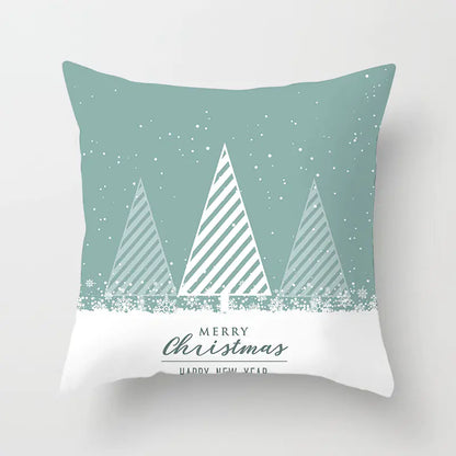 Christmas Snowflake Print Polyester Pillowcase For Home Decor