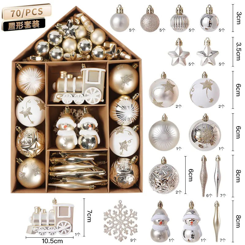 Cross-Border Christmas Tree Ornament Ball Set For Home Decor