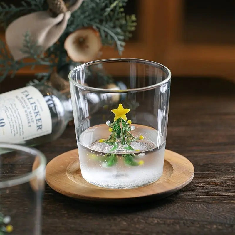 3D Christmas Tree Glass Cup - Creative Highball Gift