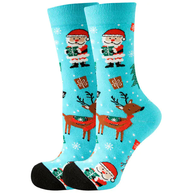 Christmas Santa Claus Women's Elk Socks