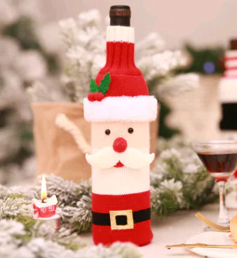 Christmas Wine Bottle Covers For Holiday Home Decor