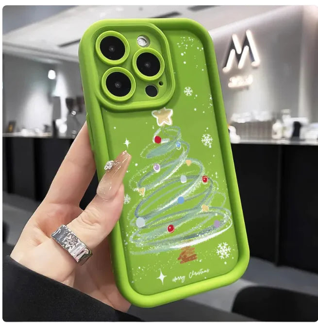 Festive Christmas Tree Silicone iPhone Case