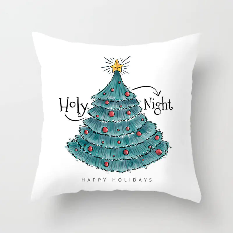 Christmas Snowflake Print Polyester Pillowcase For Home Decor