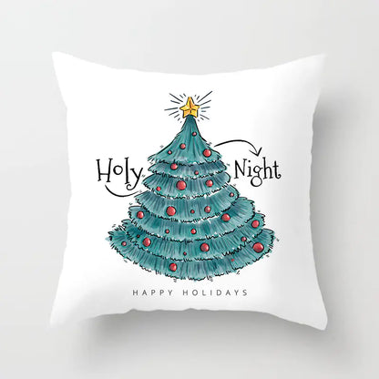 Christmas Snowflake Print Polyester Pillowcase For Home Decor