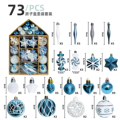 73pc Christmas Ornament Ball Set With Unique Candy Designs For Home Decor