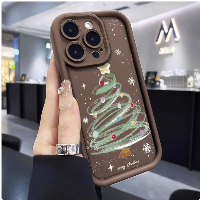 Festive Christmas Tree Silicone iPhone Case