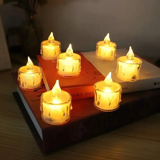 Transparent Electronic Candle For Christmas & Birthdays