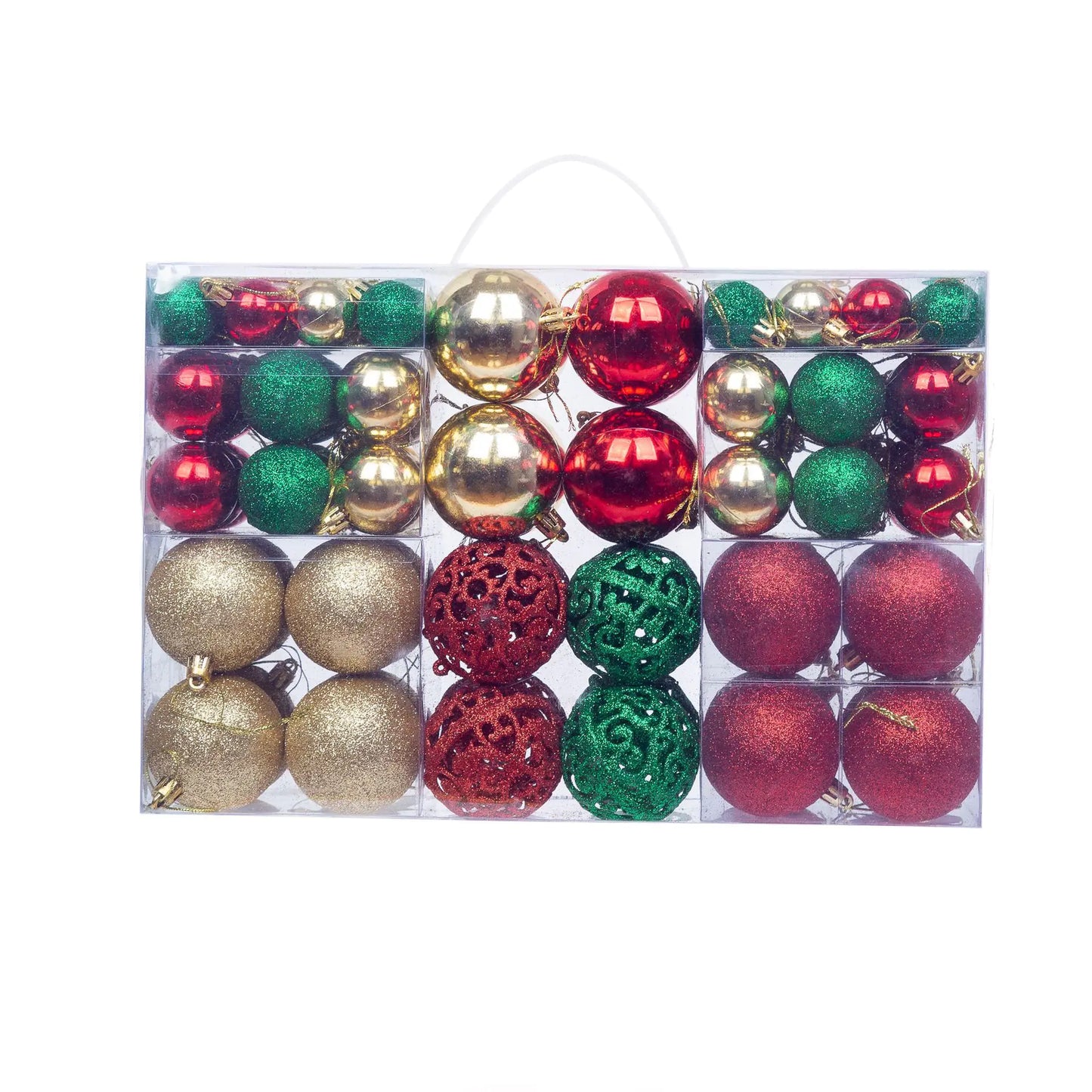 100-Piece Christmas Ornament Ball Set PVC Decor For Home Decor