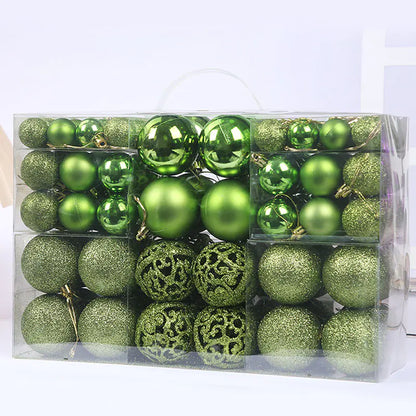 100-Piece Christmas Ornament Ball Set PVC Decor For Home Decor