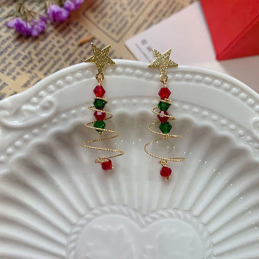 Color Contrast Design Women's Christmas Tree Earrings