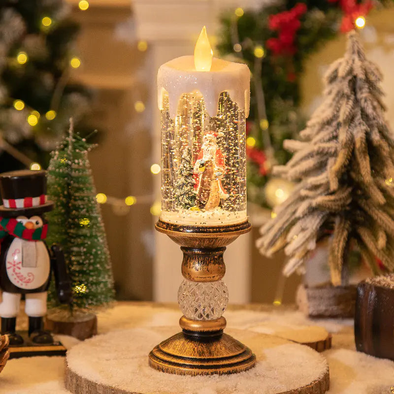 Christmas Candle Lights - Crystal Snowfall Decoration For Home Decor