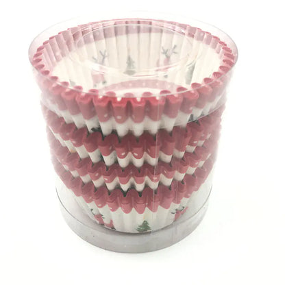 Christmas Santa Cupcake Baking Liners 100-Pack
