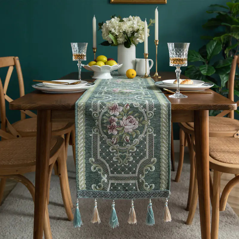 Modern Minimalist Christmas Table Runner With Tassels For Home Decor