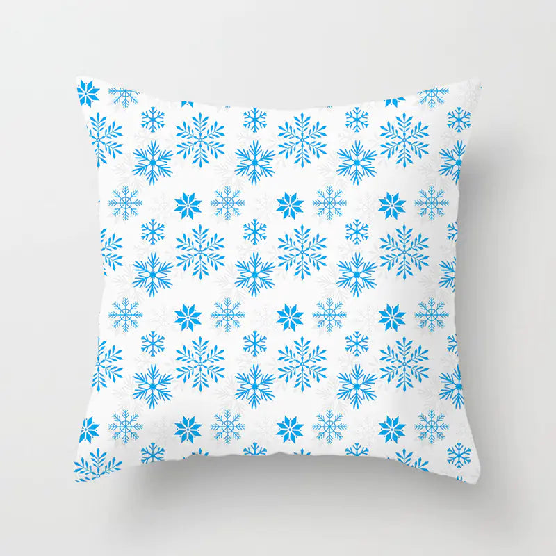 Christmas Snowflake Print Polyester Pillowcase For Home Decor
