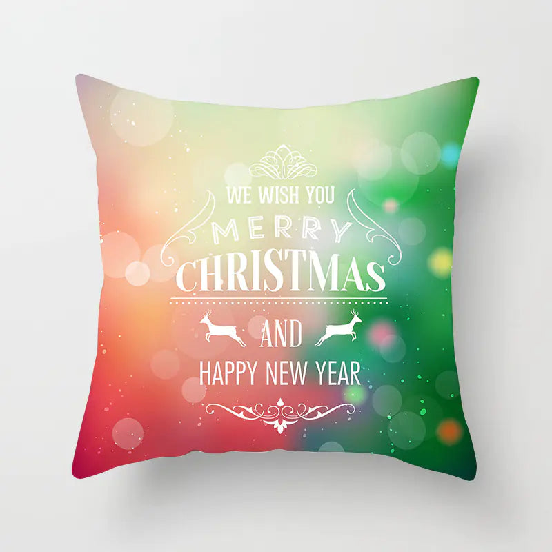 Christmas Snowflake Print Polyester Pillowcase For Home Decor