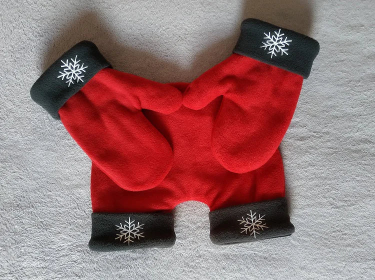 Fleece Couples’ Christmas Mittens, One-Piece Design