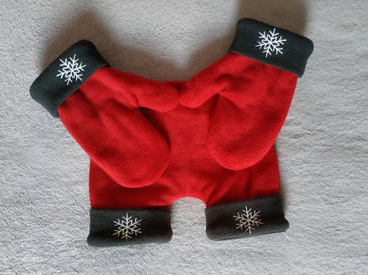 Fleece Couples’ Christmas Mittens, One-Piece Design