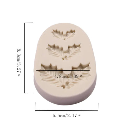 Christmas Holly Leaf Silicone Cake Molds For Baking