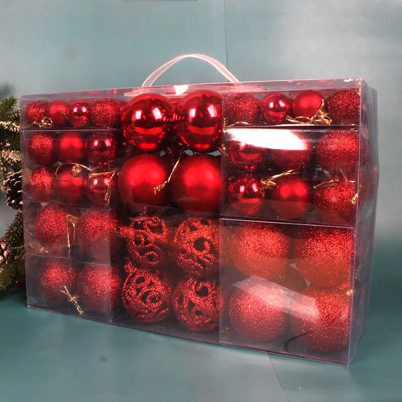 100-Piece Christmas Ornament Ball Set PVC Decor For Home Decor