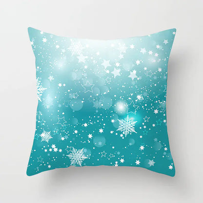Christmas Snowflake Print Polyester Pillowcase For Home Decor
