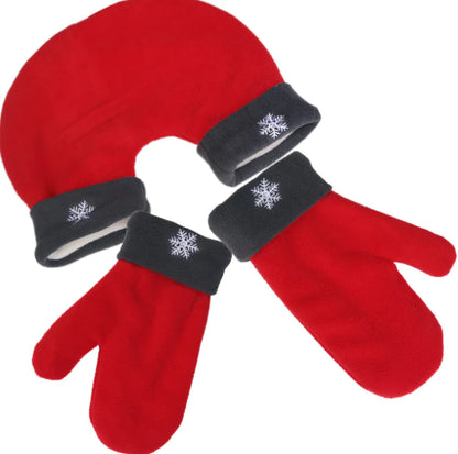 Fleece Couples’ Christmas Mittens, One-Piece Design