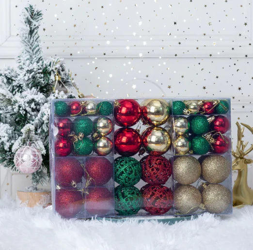 100-Piece Christmas Ornament Ball Set PVC Decor For Home Decor