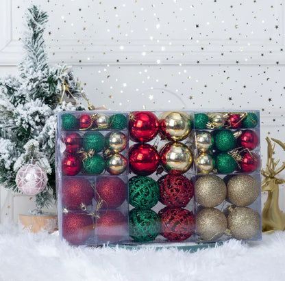 100-Piece Christmas Ornament Ball Set PVC Decor For Home Decor