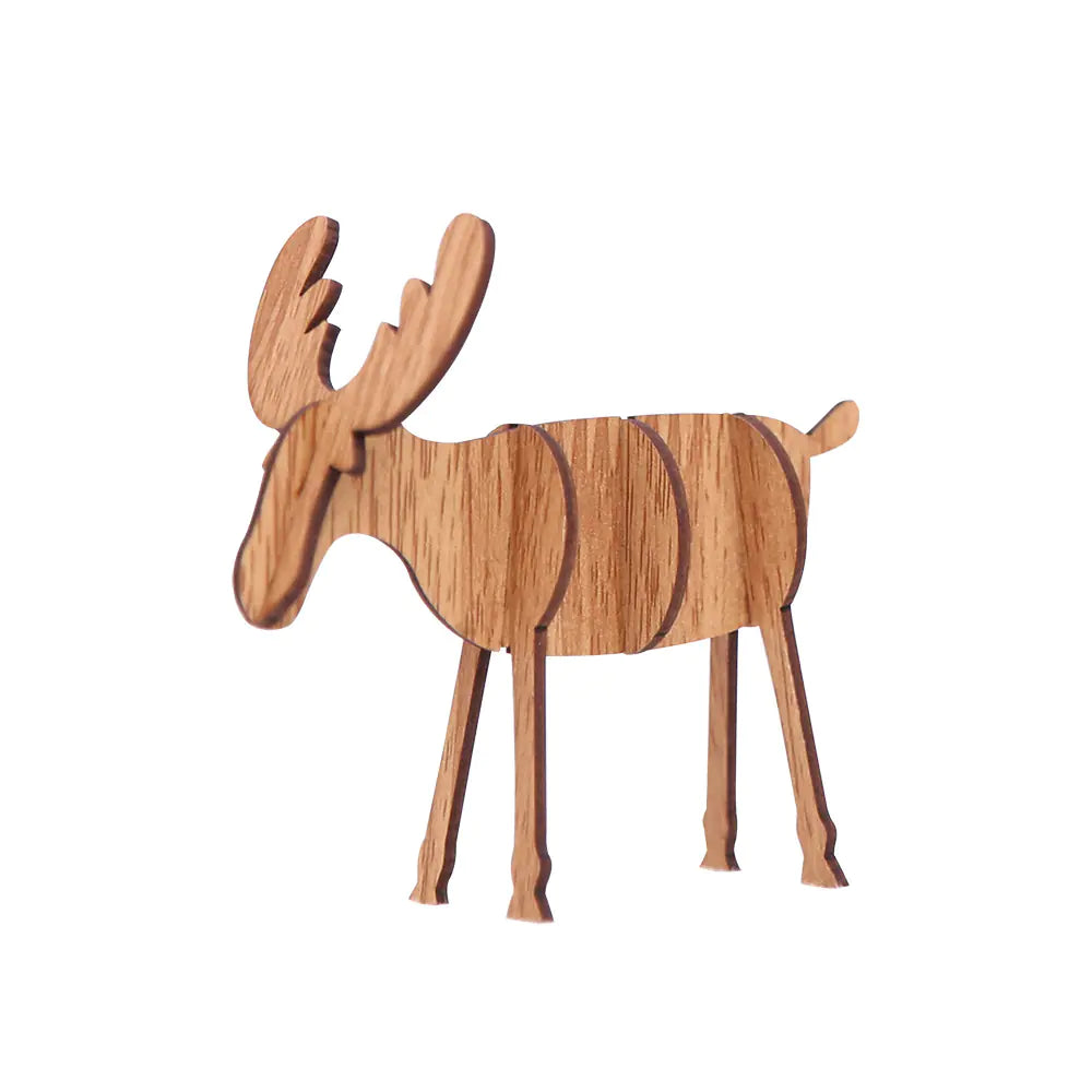 Wooden Christmas Reindeer Decor & Tree Ornament