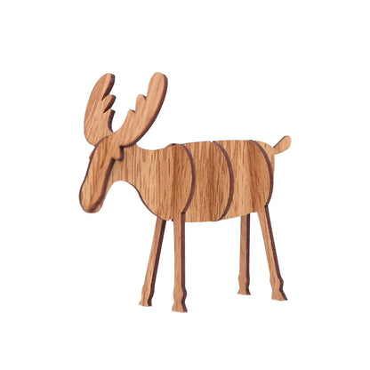 Wooden Christmas Reindeer Decor & Tree Ornament