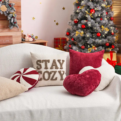 Decorative Christmas Red Candy Doll Pillow For Home Decor